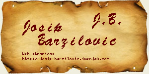 Josip Barzilović vizit kartica